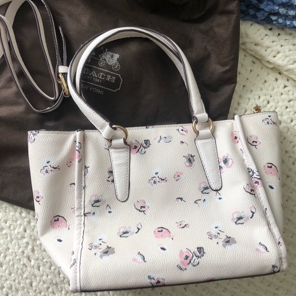 Coach floral print medium purse (w/ a strap) - Picture 2 of 8